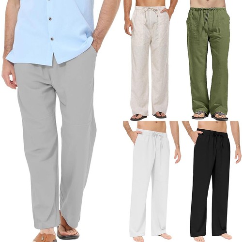 Mens cotton linen - baggy, pants