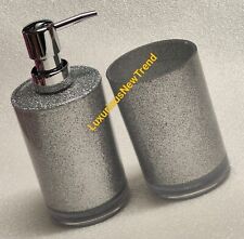 2 Set Silver Glitter Bathroom