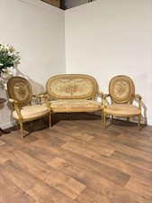 19th Century French Gilt & Moulded Tapestry Three-Piece Salon Suite