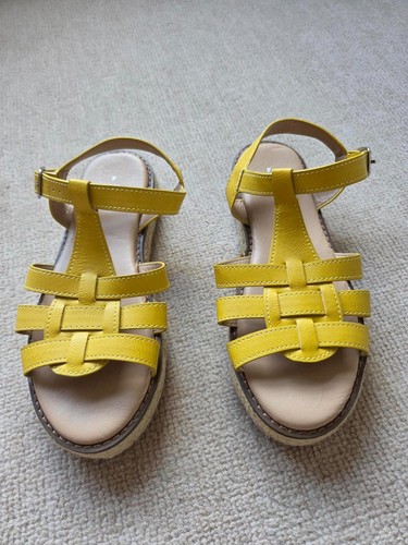 Yellow espadrille sandals - espadrille,