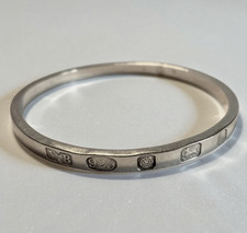 Vanessa Burley 1984 Sterling Silver Bangle – Sheffield Hallmarked, 30g Vintage