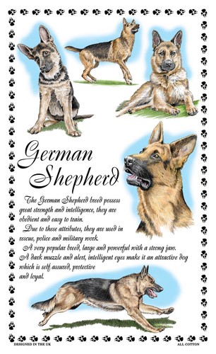 German shepherd dog tea towel - german,
