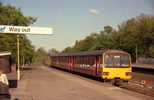 ORIGINAL RAILWAY TRAIN NEGATIVE. Class 144 Pacer DMU Cross Gates station. 1989