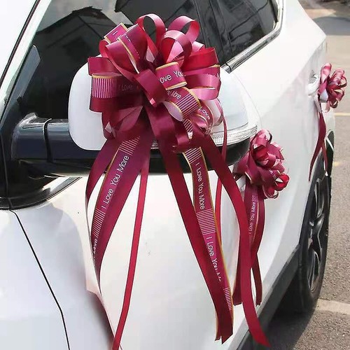 Wedding car ribbon and bows - car,