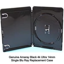 10 x Genuine Amaray Black 4k Ultra HD 14mm 1 Disc Single BluRay Replacement Case