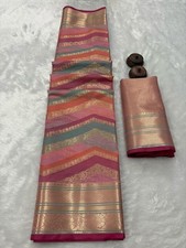 Designer Sari Bollywood Bridal Silk Saree Blouse South Indian Wedding Ready Made