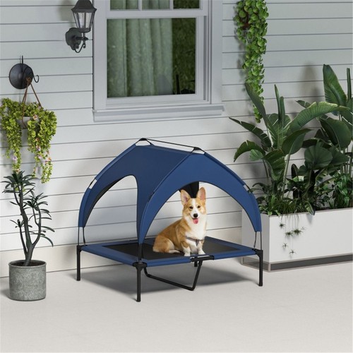 Elevated dog bed with canopy - elevated,