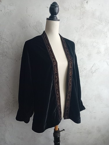 Black velvet embroidered - black,