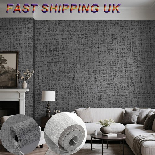 Plain dark grey thick textured - plain,