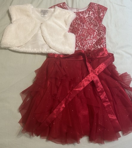 Girls red lace formal - girls,