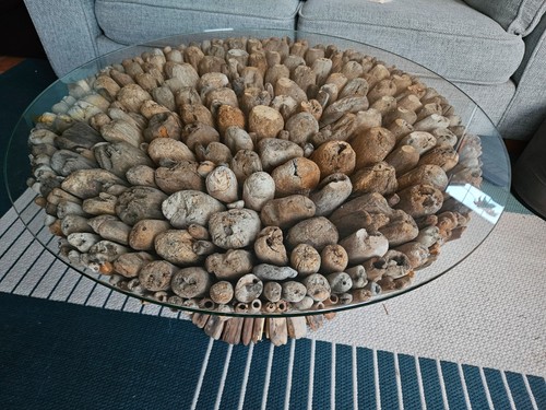 Driftwood coffee table - table, round