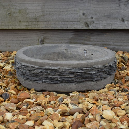 Plant pot stone slate finish - pot,