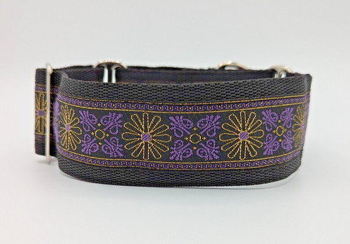 Purple gold metallic flowers - purple,