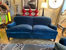 New George Smith Signature standard arm fixed back velvet sofa rrp £10,680 B
