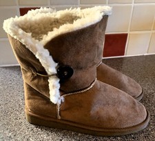 Beige Suede Fur Lined  Boots