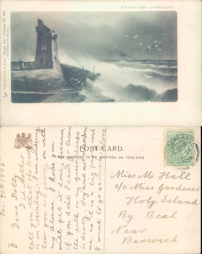 Rough sea lynmouth with - sea, at
