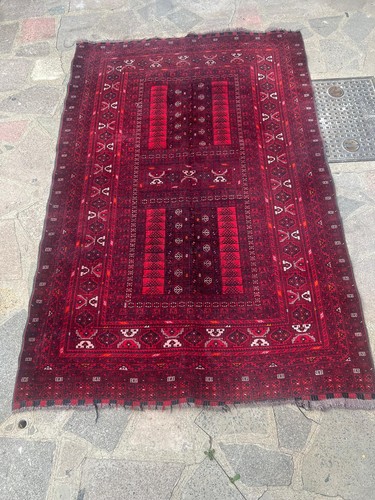 Afghan rug hand made - afghan,