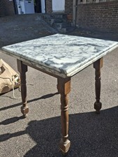 Solid Real Marble Bar Table Square High Pub Cocktail Table Standing Desk