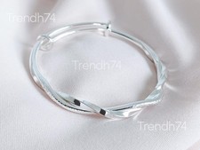 Silver twist slave bangle - silver,