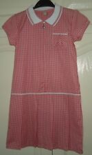 New Girl's Box Pleated Red Gingham Cotton Rich Easy Iron School Uniform Dress