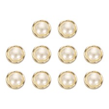 10pcs Gold Faux Pearl Buttons