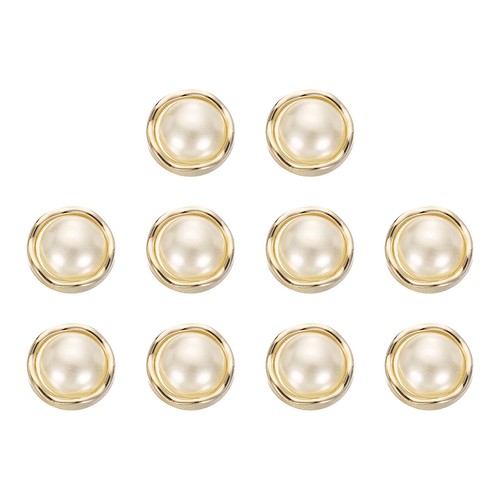 10pcs gold faux pearl - faux, buttons