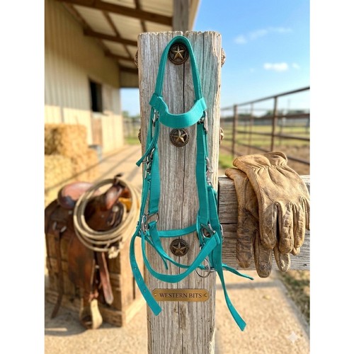 Vibrant turquoise nylon halter - vibrant,