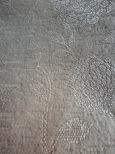 Cream floral textured chenille - cream,
