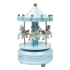 4 Horse Carousel Wind-Up Music Box Toy  Classic Merry-Go-Round for Kids