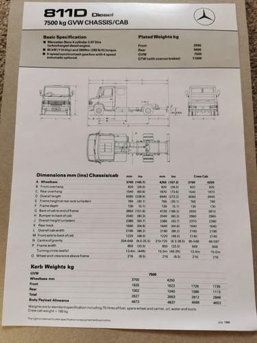 Mercedes benz 811d gvw - mercedes-benz,