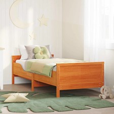 Extendable Bed Frame for Kids Wax brown 80 x 130 / 165 / 200 cm vidaXL