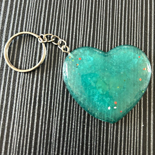 Blue resin heart - blue, with