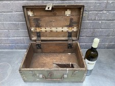 Old Antique Pine Chest, Vintage Wooden Storage Trunk, Blanket Box, Ammo Box