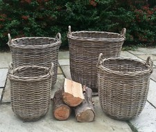 Chunky, High Quality Round Wicker Log Basket - Storage - Rustic Home