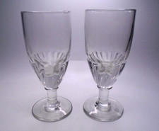 2 x 19th Century Absinthe Glasses, Basal Moulded Flutes, 15.5cm / 6"