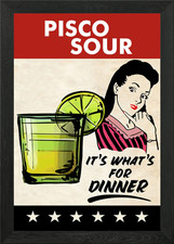 PISCO SOUR DINNER WOMAN Framed