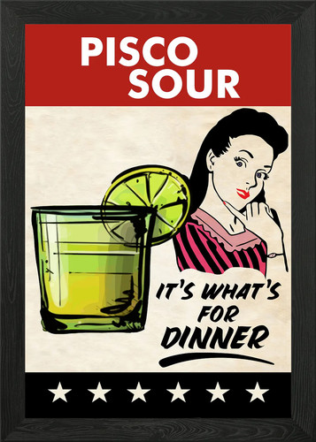 Pisco sour dinner woman framed - pisco,