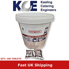 Red Rational Cleaning Detergent Combi Oven Care Tablets Bucket of 100 Tablets