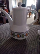Kathie Winkle Vintage Coffee Pot, Roulette Pattern.