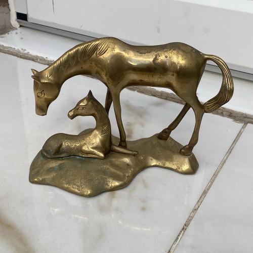 Brass horses sculpture statue