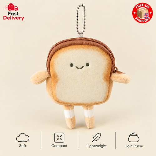 Cartoon toast bread plush coin - bread,