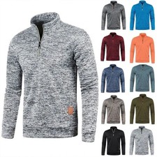 Mens High Neck Jumper Blouse Winter Warm Pullover Long Sleeve Casual Sweater Top