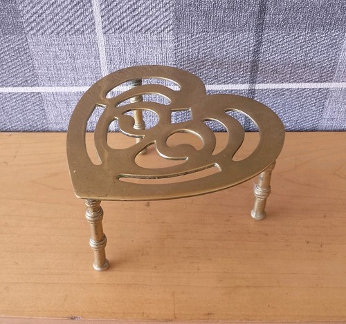 Large vintage brass love heart - vintage,