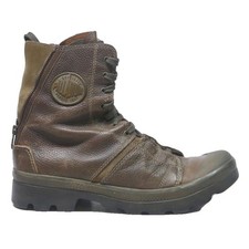 PALLADIUM Leather Mens Brown Lace-Up Boots UK 9 Durable Rugged Casual