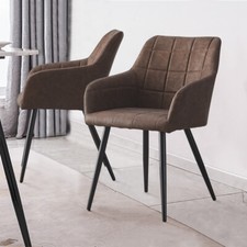 2X Dining Chairs Faux Leather