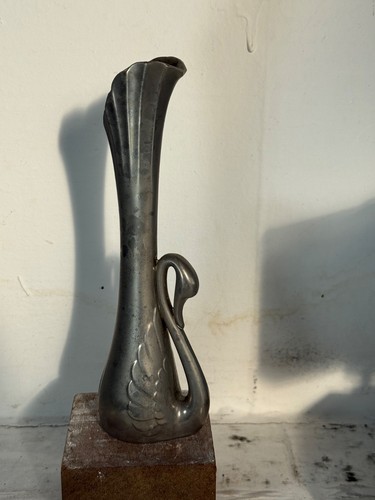 Small pewter swan bud vase - bud,