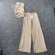 Zara gold shimmer wide leg co