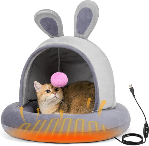 Heated cat bed with heating - heated,