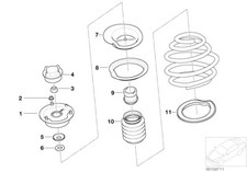 Bmw genuine upper spring - bmw, pad