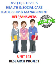 UNIT 543 RESEARCH PROJECT DIPLOMA LEVEL 5 HEALTH AND SOCIAL CARE EXAMPLES HELP